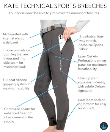 Kate Technical Horse Riding Breeches Features Guide